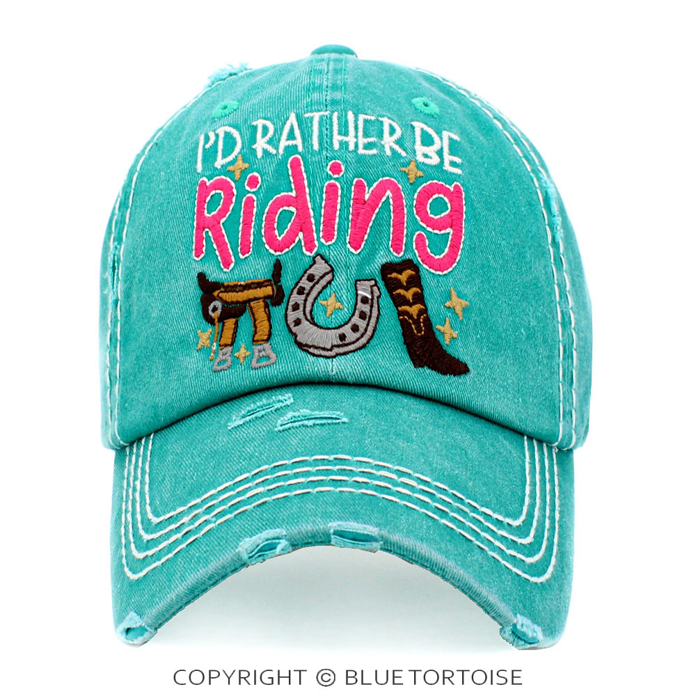 "I'd Rather Be Riding" Washed Vintage Ballcap