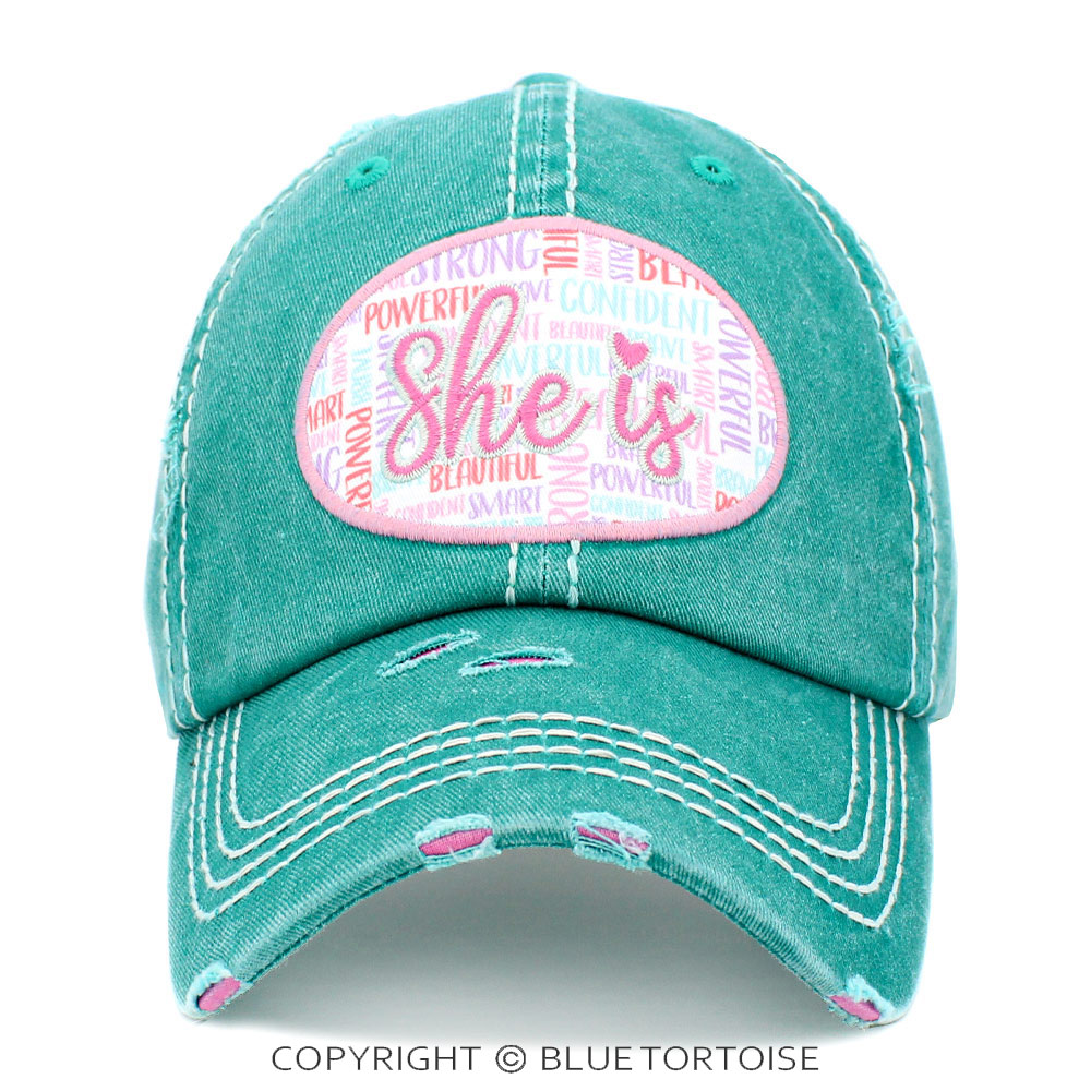 "She is" Washed Vintage Ballcap