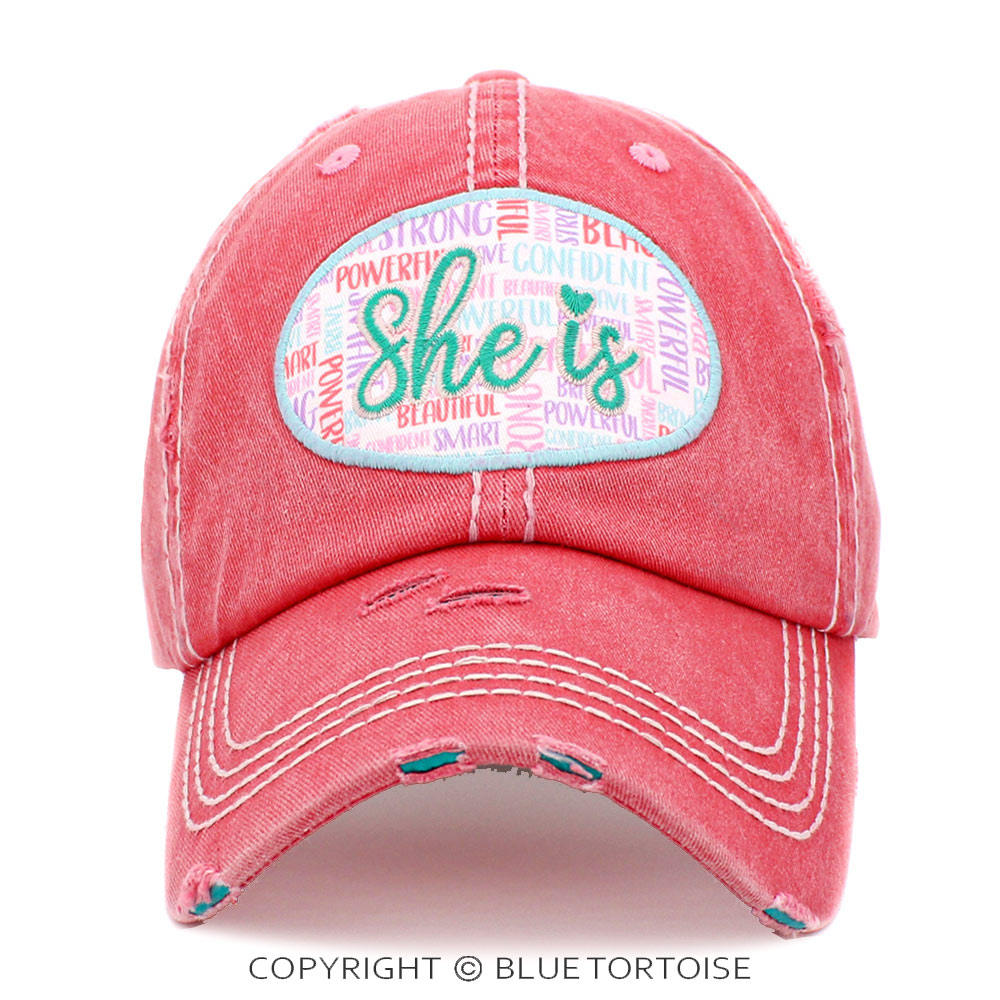 "She is" Washed Vintage Ballcap