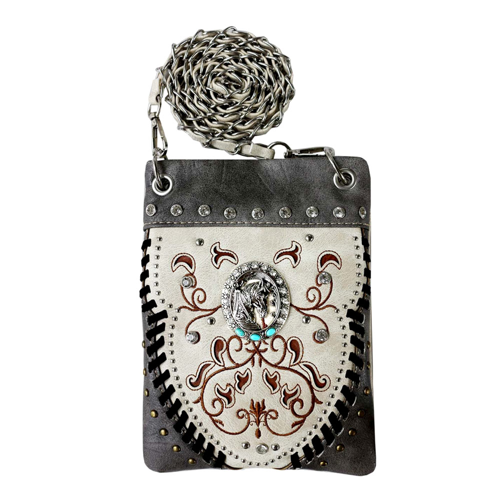 Western Horse Faux Leather Crossbody Bag