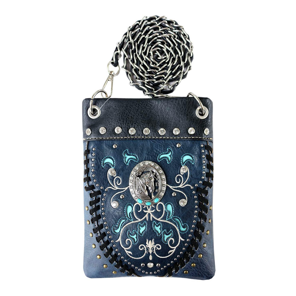 Western Horse Faux Leather Crossbody Bag