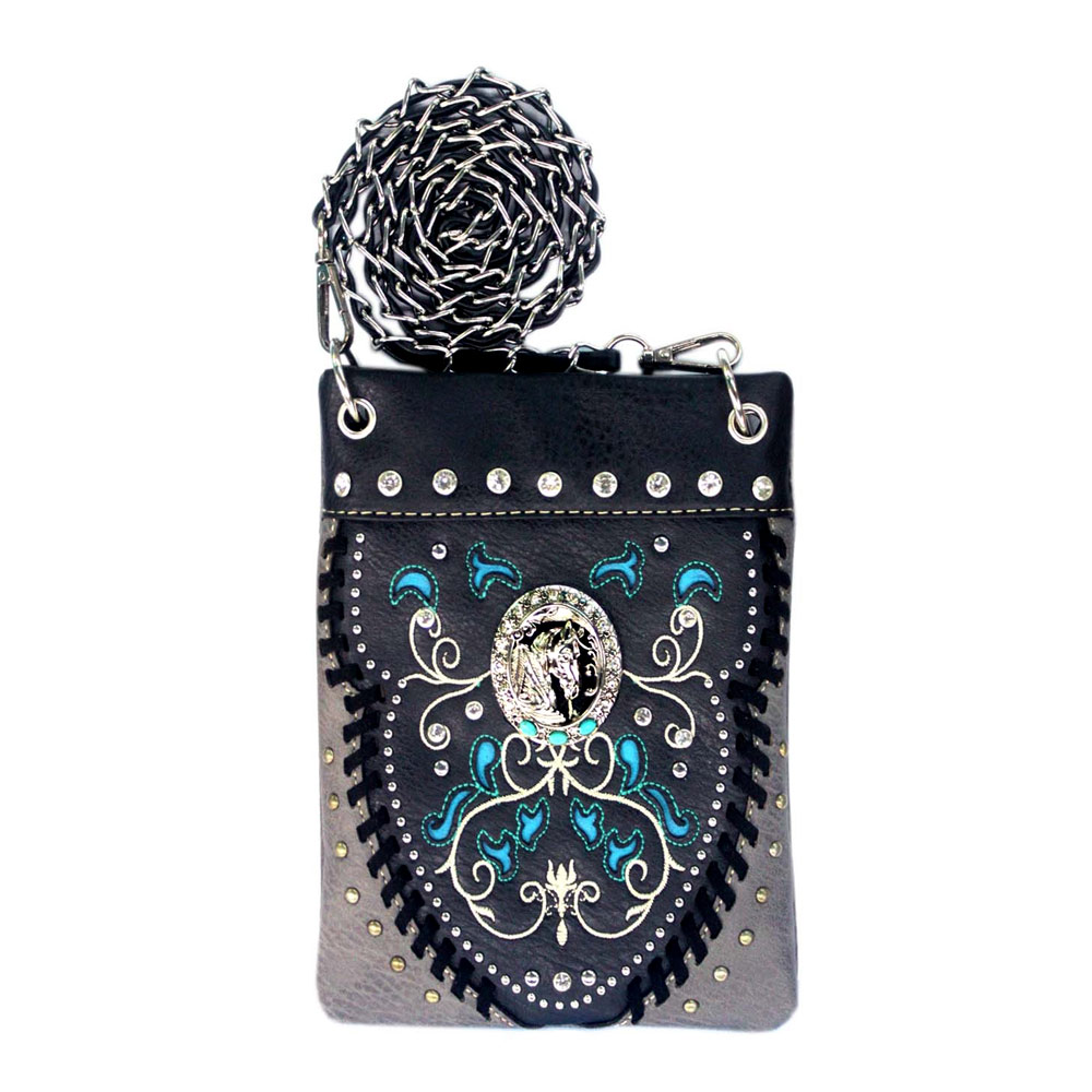 Western Horse Faux Leather Crossbody Bag