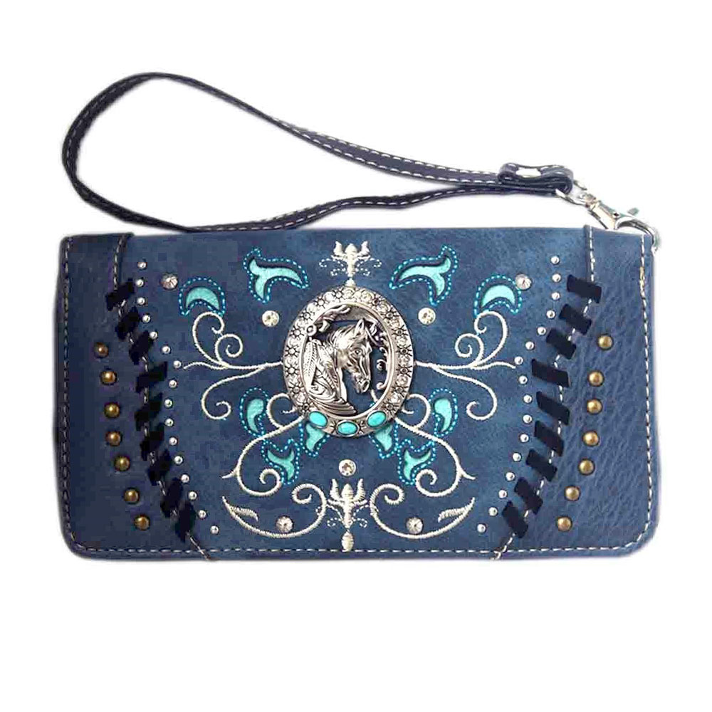 Western Horse Faux Leather Wallet