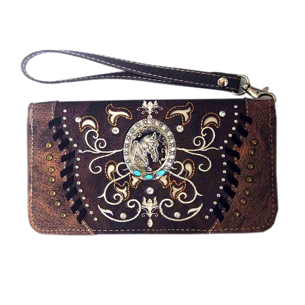 Western Horse Faux Leather Wallet