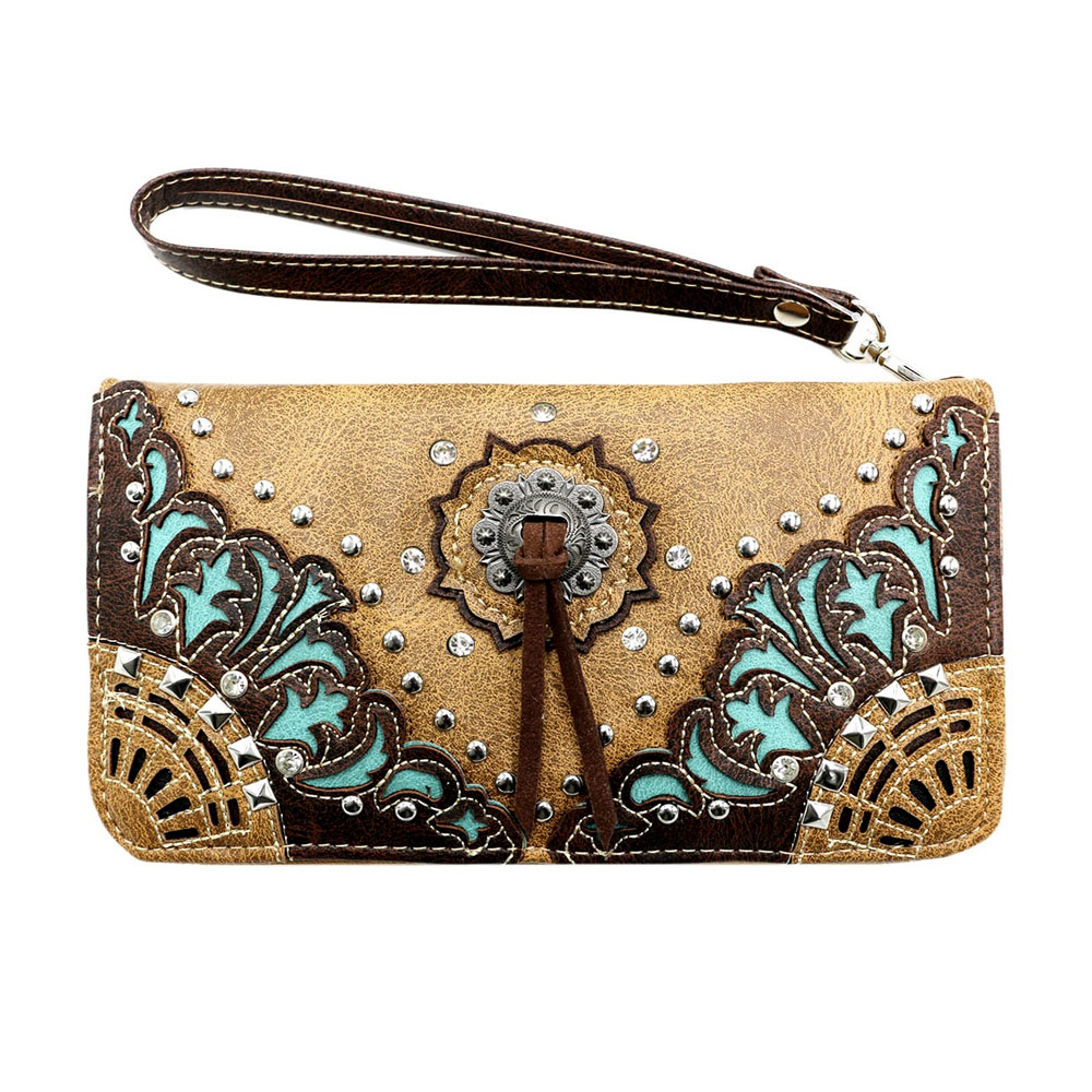 Western Swirly Vines Faux Leather Wallet
