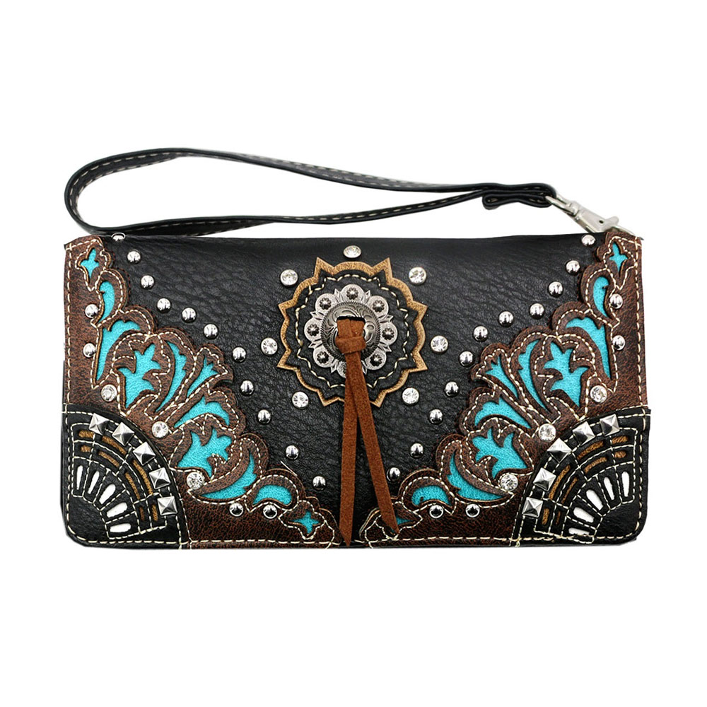 Western Swirly Vines Faux Leather Wallet