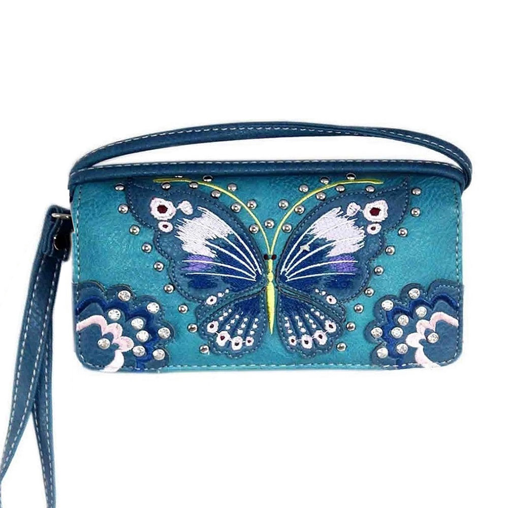 Western Butterfly Faux Leather Wallet