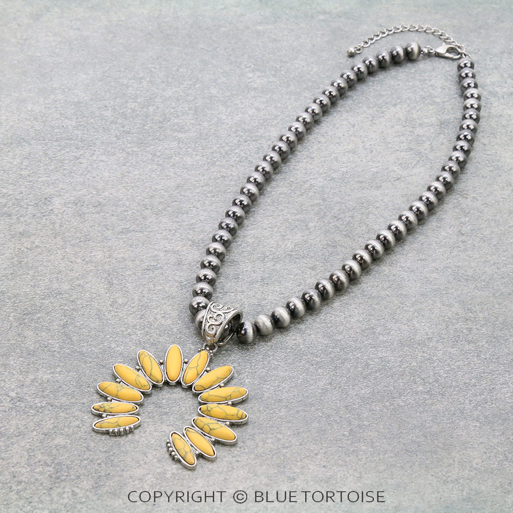Western Squash Blossom Pendant Necklace