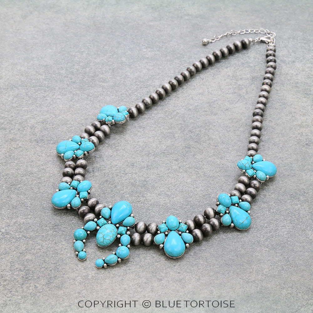 Western Squash Blossom Statement Necklace