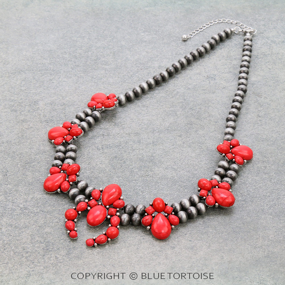 Western Squash Blossom Statement Necklace
