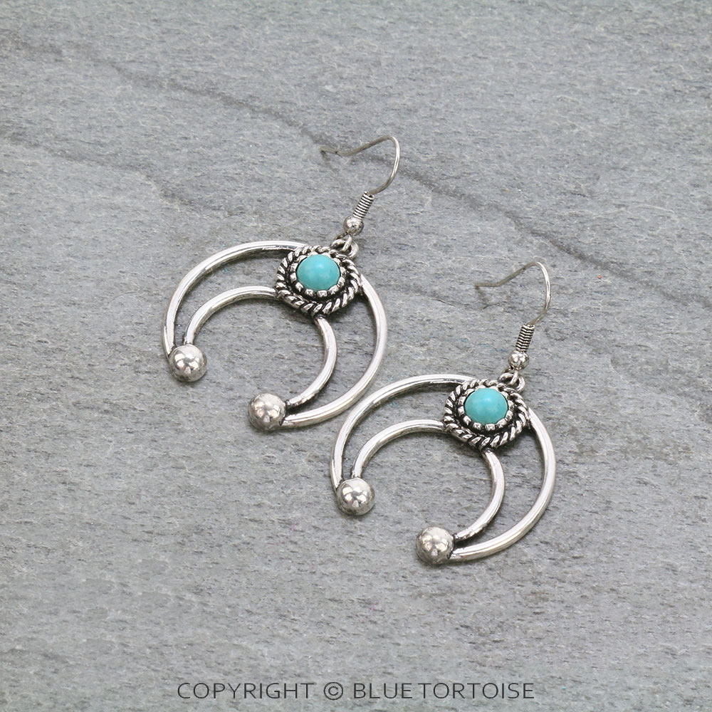 Western Squash Blossom Dangle Earrings