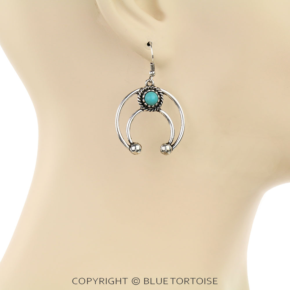 Western Squash Blossom Dangle Earrings - Image 2