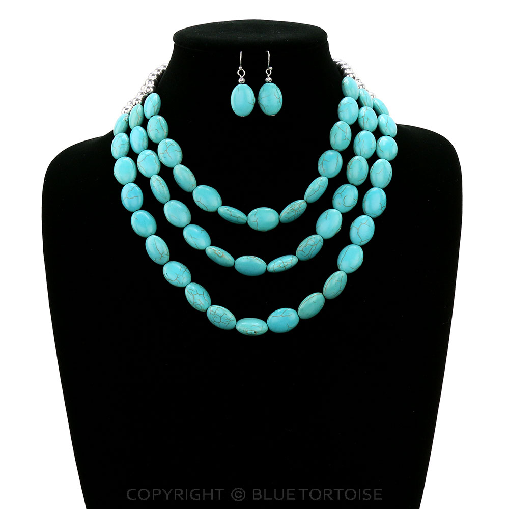 Western Stone Layered Necklace Set - Image 2