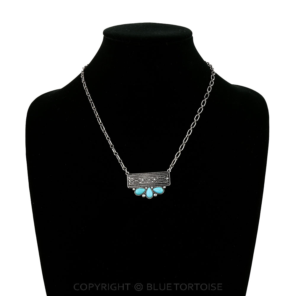 Western Boot Stitch Stone Necklace - Image 2
