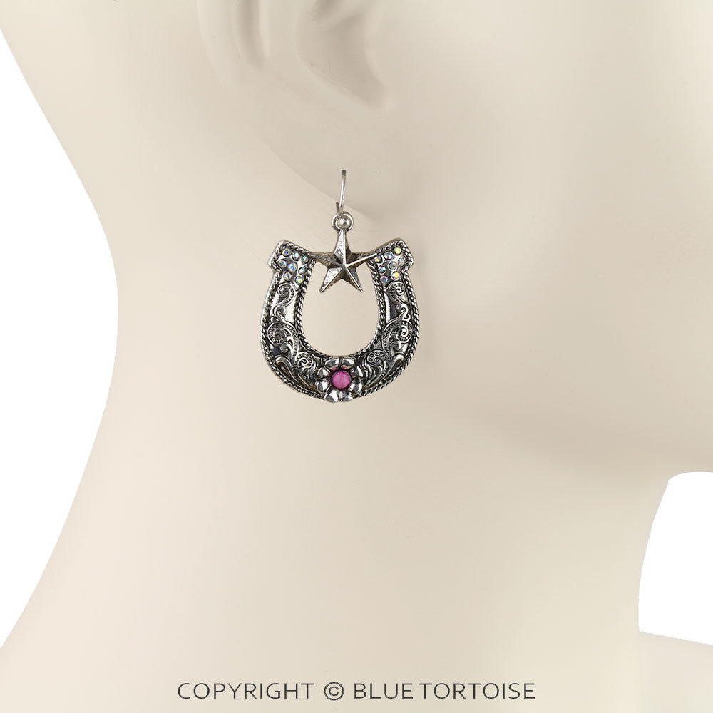 Western Horseshoe Dangle Earrings - Image 2