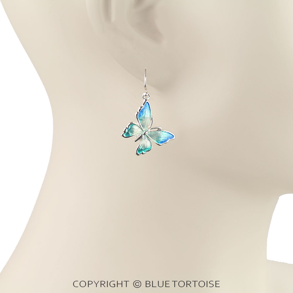 Garden Epoxy Butterfly Dangle Earrings - Image 2