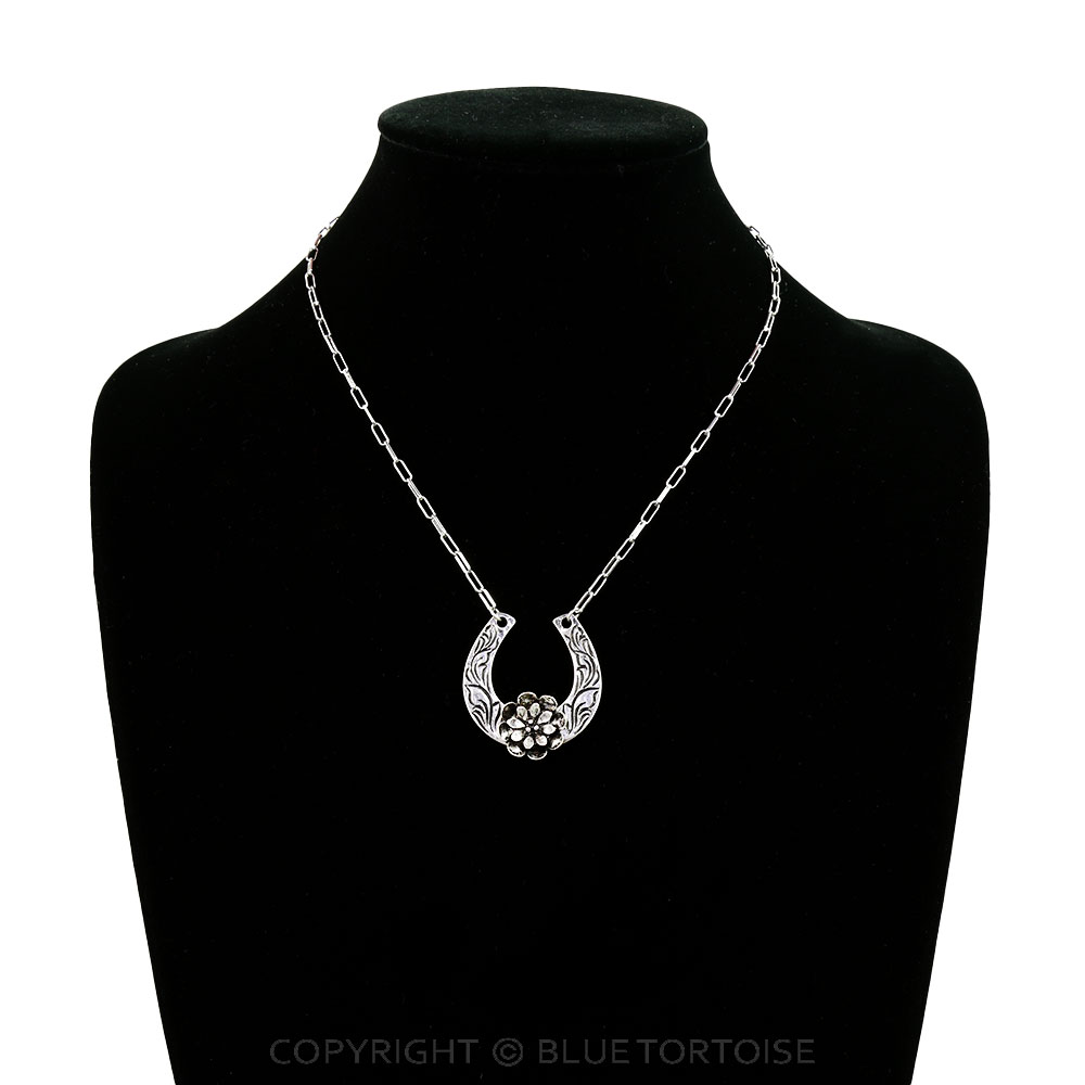Western Flower Horseshoe Necklace - Image 2