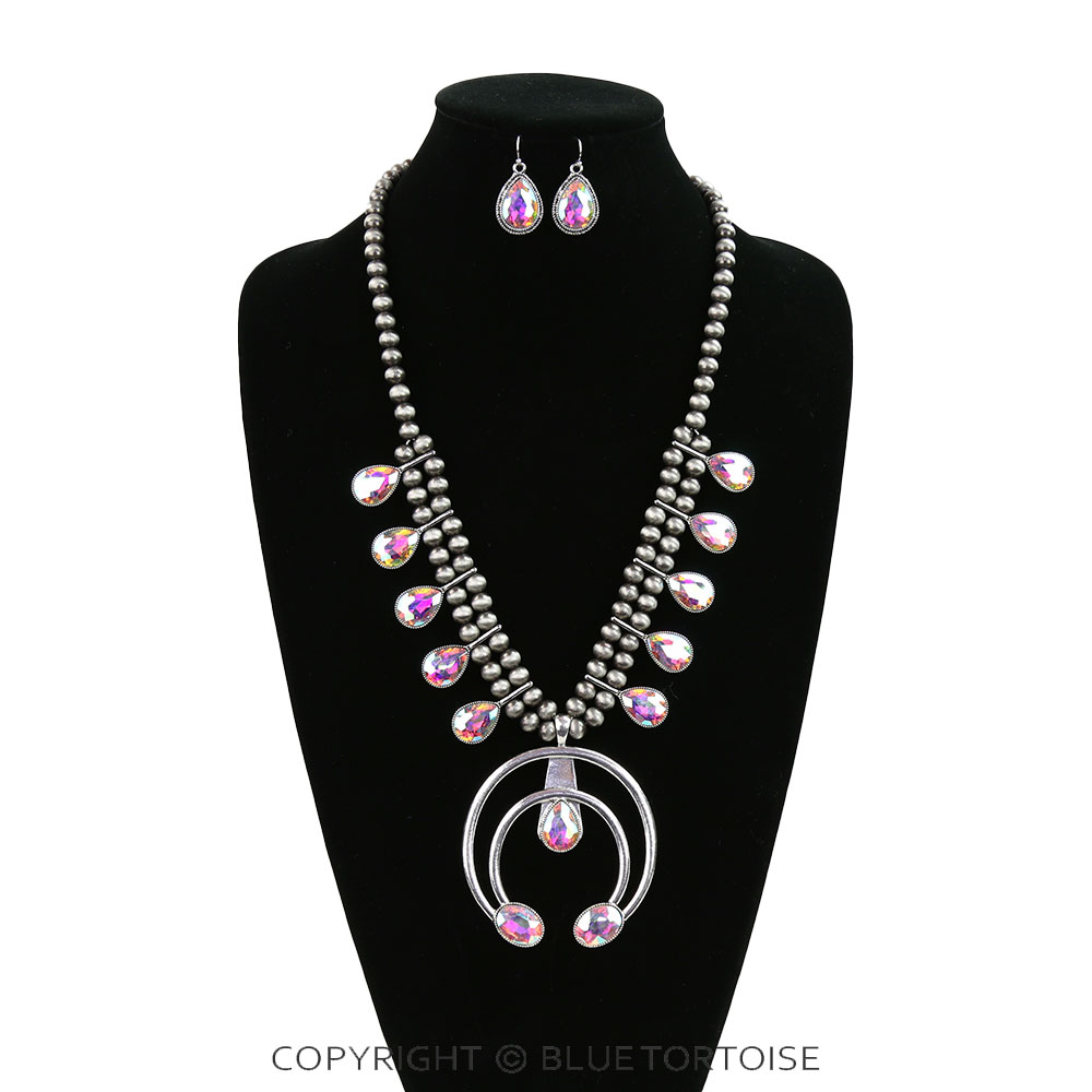 Western AB Squash Blossom Necklace Set - Image 2