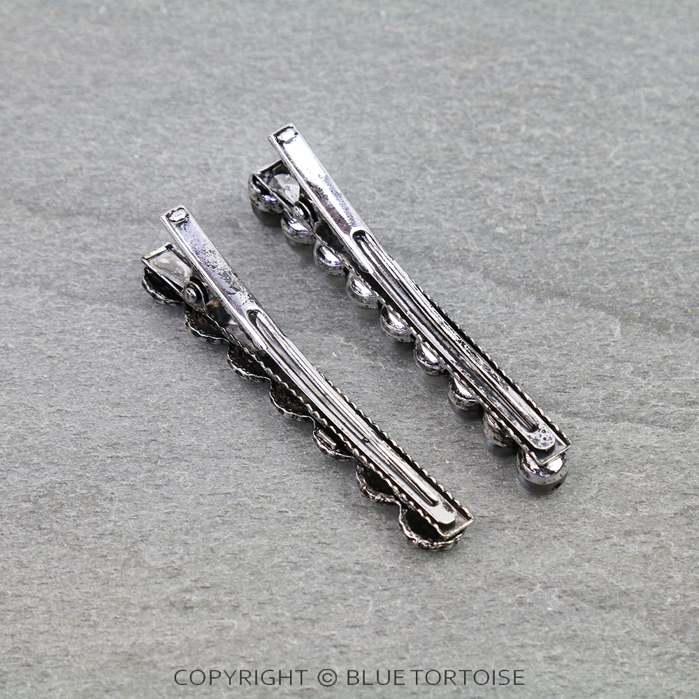 2.75" 2 Pcs Western Concho and Navajo Style Pearl Hair Clip - Image 2