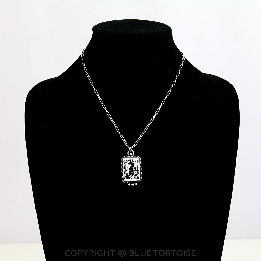 Western Cowgirl Scenery Print Necklace - Image 2