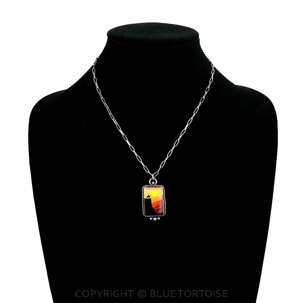 Western Landscape Scenery Print Necklace - Image 2