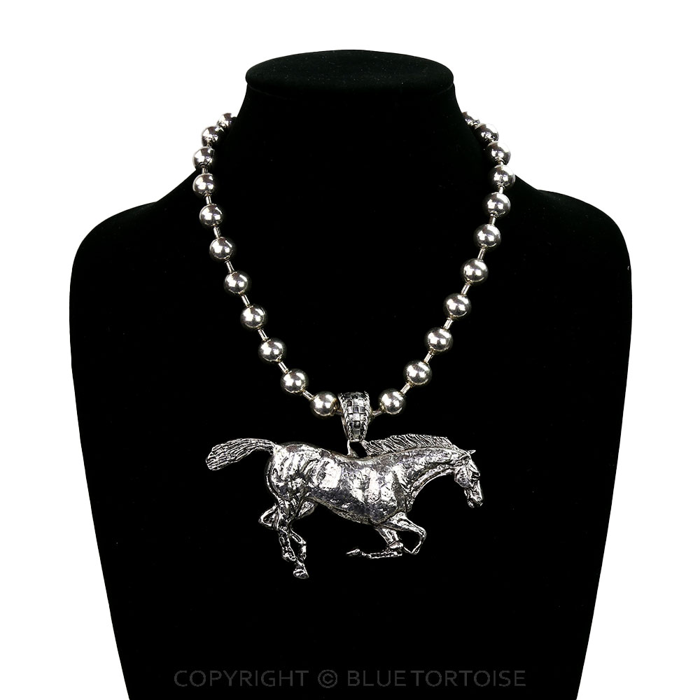 Western Running Horse Pendant Necklace - Image 2
