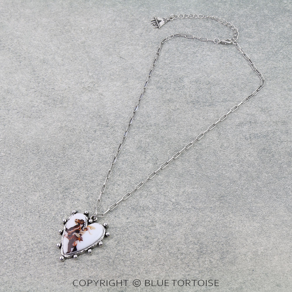 Western Rodeo Scenery Print Necklace