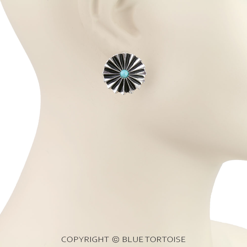 Western Concho Stud Earrings - Image 2
