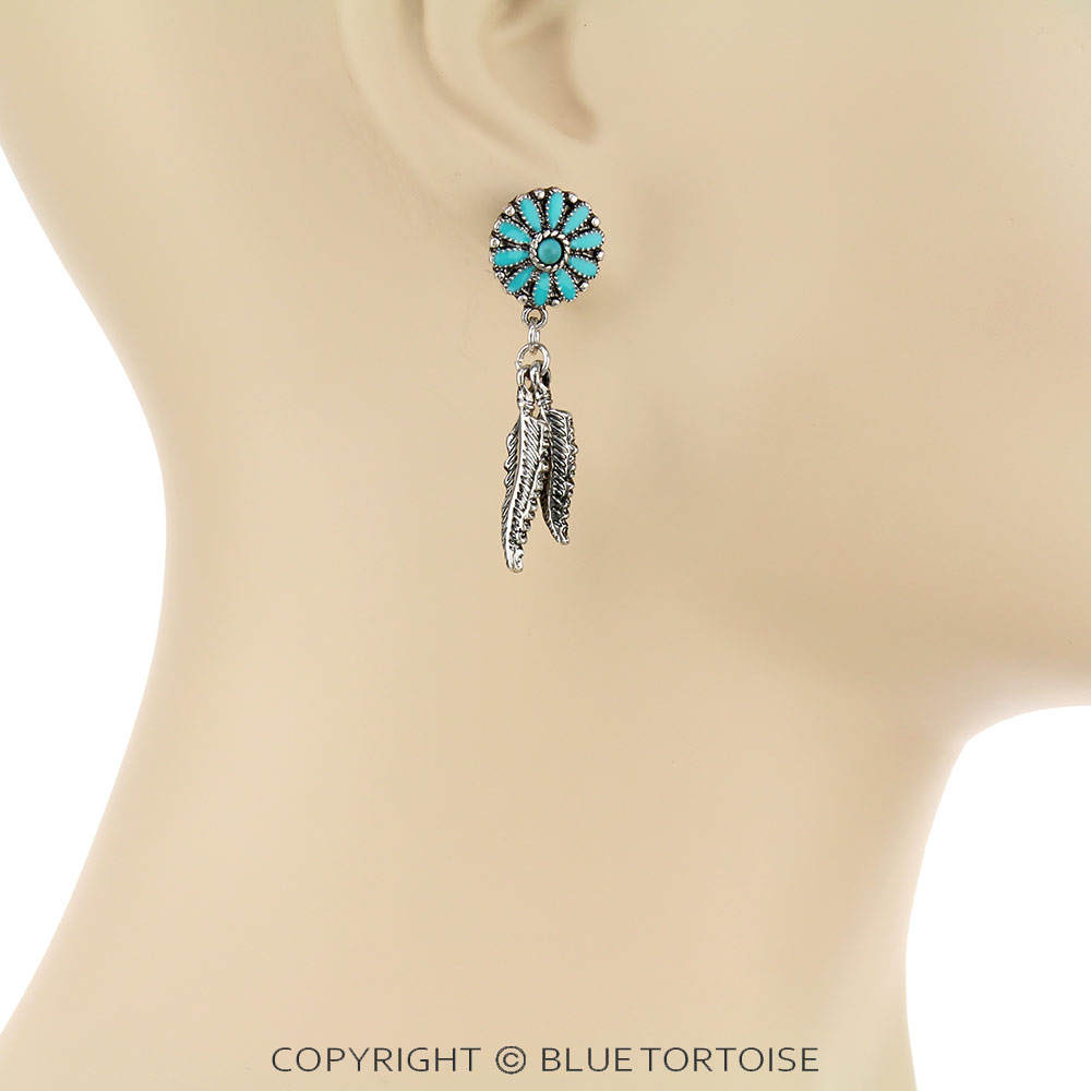 Western Feather Stud Earrings - Image 2