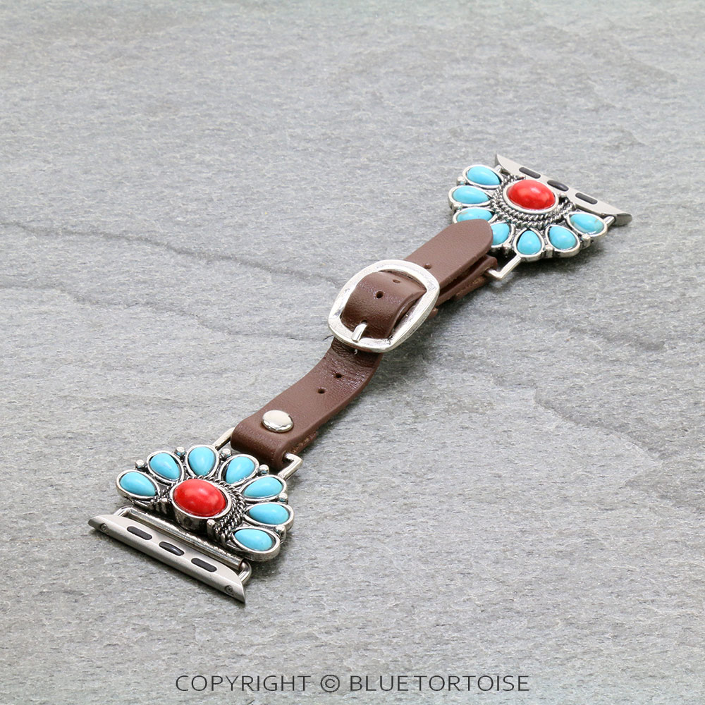 Large Western Style Apple Watch Leather Band