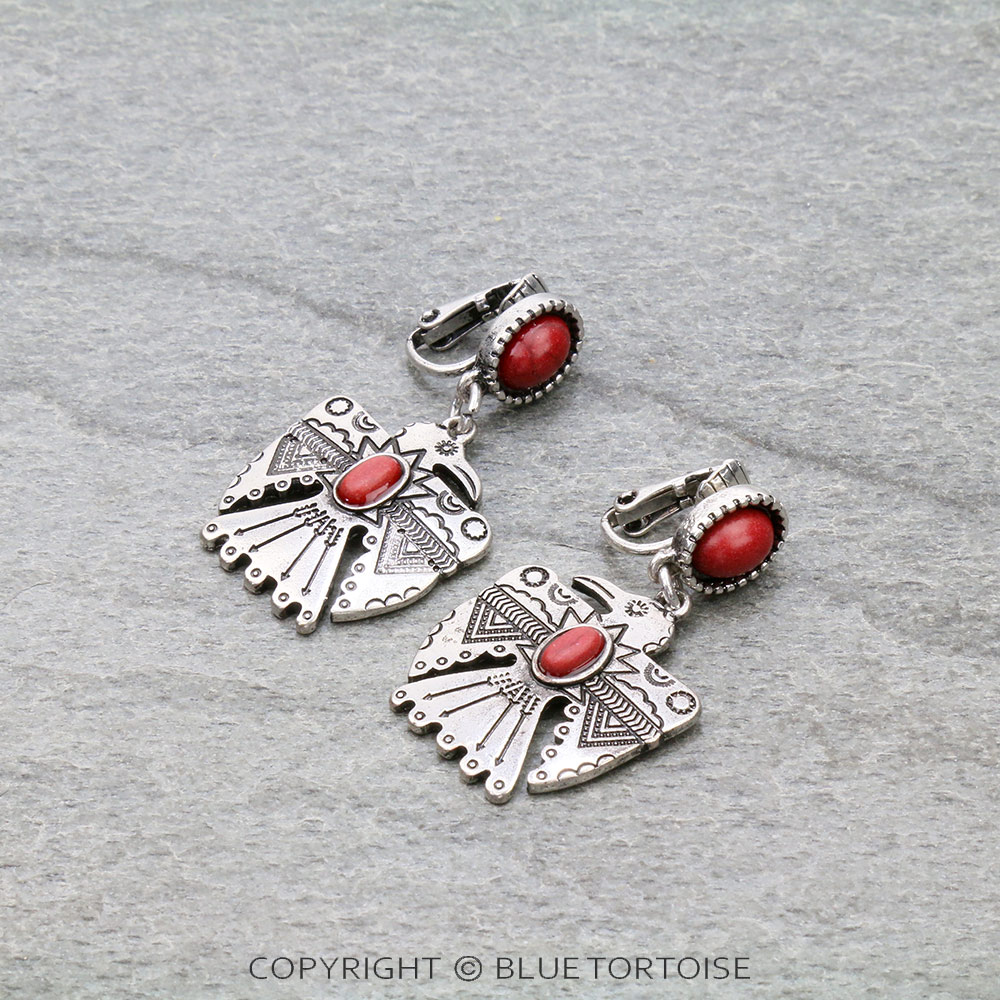 Western Thunderbird Clip On Earrings