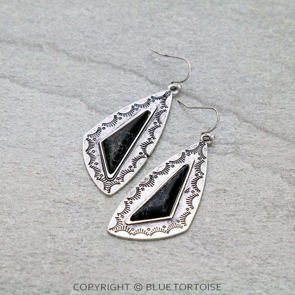 Western Style Stone Dangle Earrings