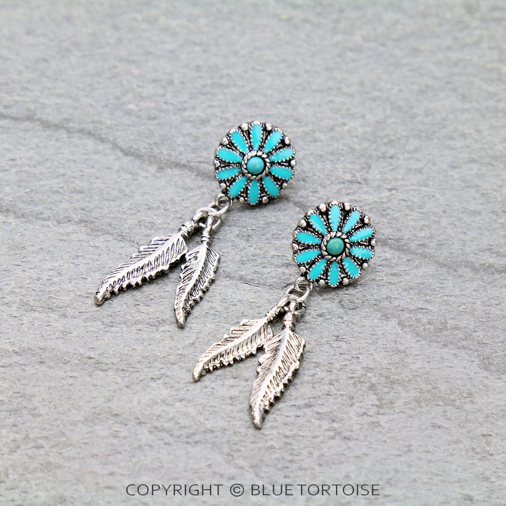 Western Feather Stud Earrings