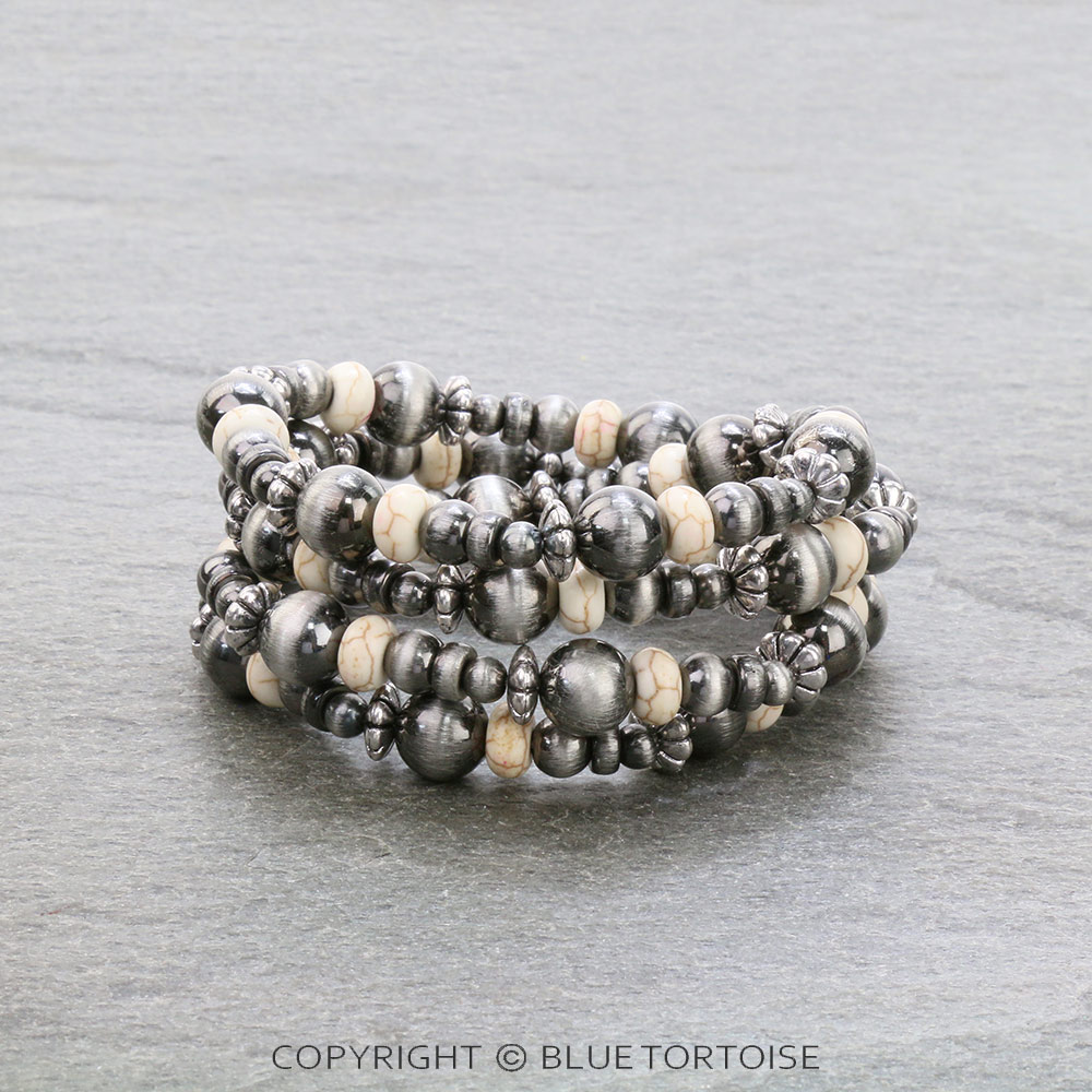 Navajo Style Pearl Stretch Bracelet