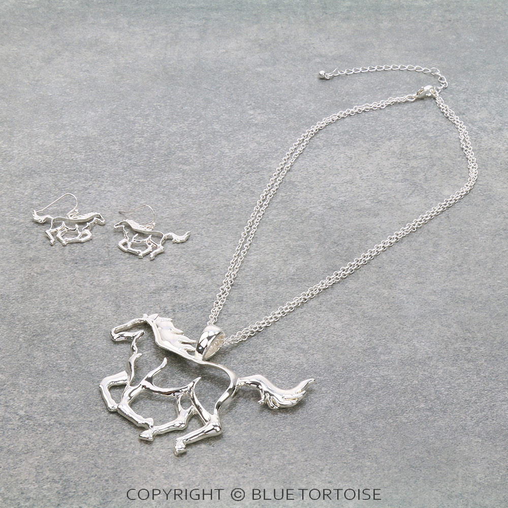 Horse Cutout Necklace Set