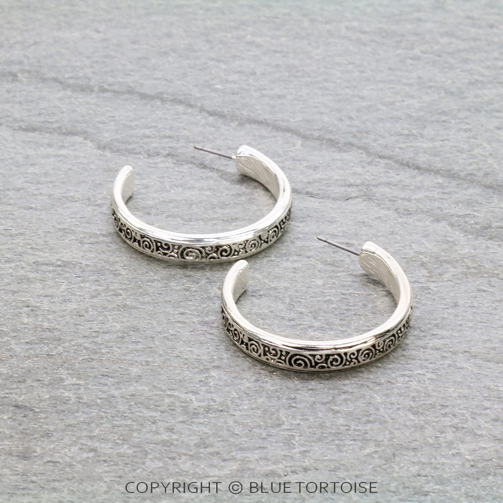 Tailored Filigree Post Back Earrings