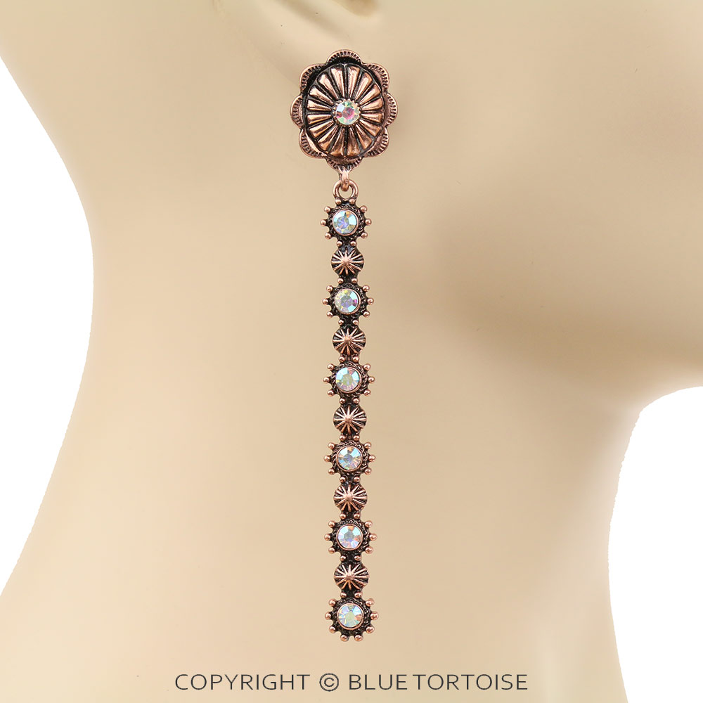 Western Concho Bar Stud Earrings - Image 2