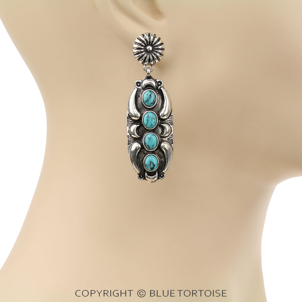 Western Concho Oval Stud Earrings - Image 2