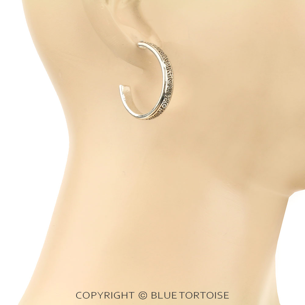 Tailored Filigree Post Back Earrings - Image 2