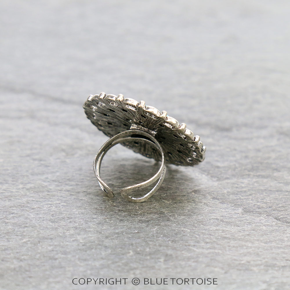Western Concho Stone Cuff Ring - Image 3