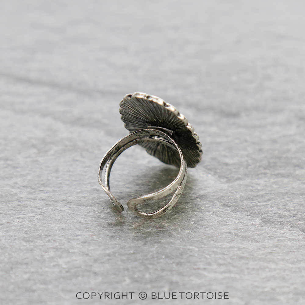 Western Texture Concho Cuff Ring - Image 3
