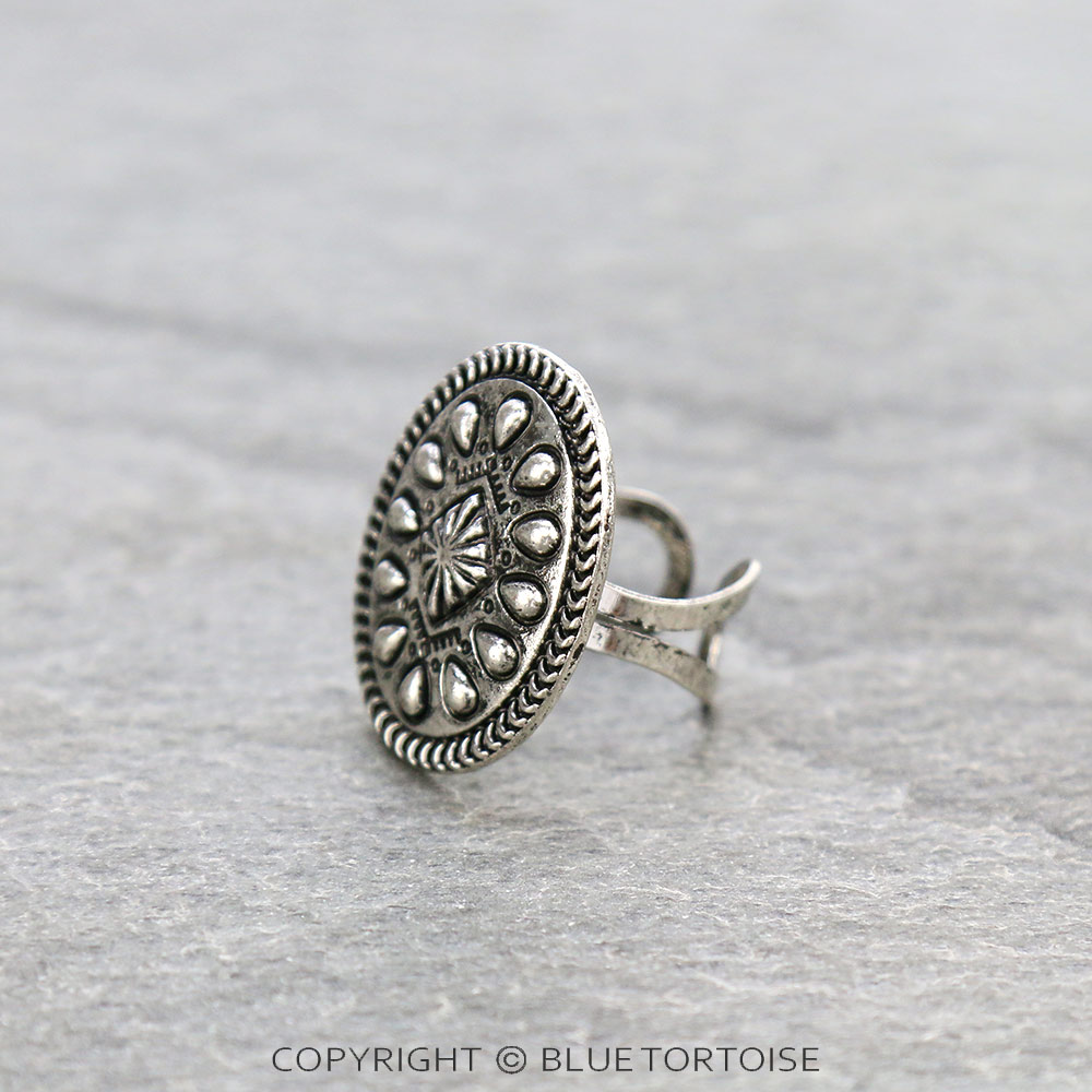 Western Texture Concho Cuff Ring - Image 2