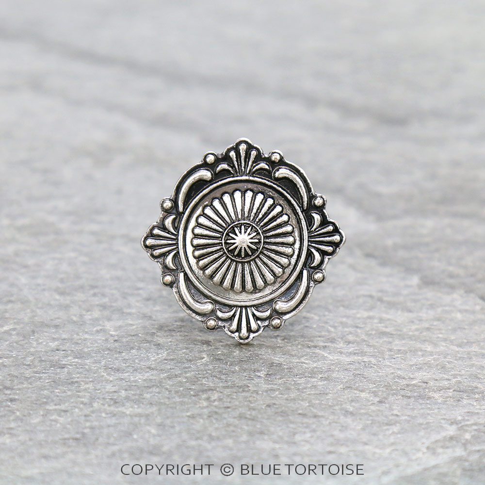 Western Texture Concho Cuff Ring