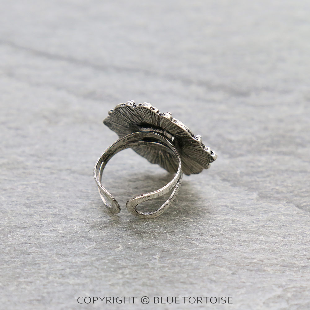 Western Texture Concho Cuff Ring - Image 3