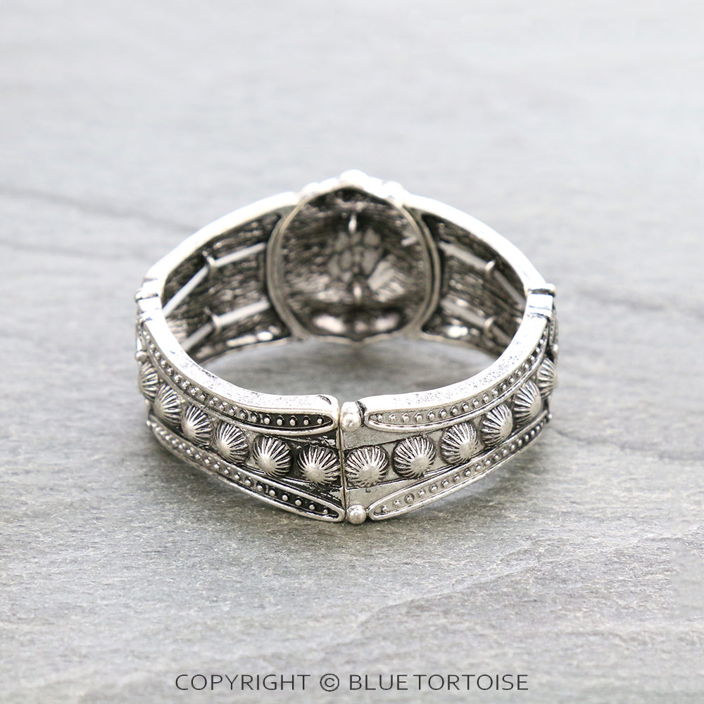 Western Texture Concho Double Stretch Bracelet - Image 3