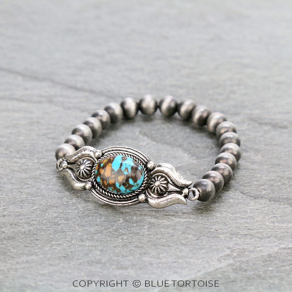 Western Handmade Stone Stretch Bracelet - Image 2