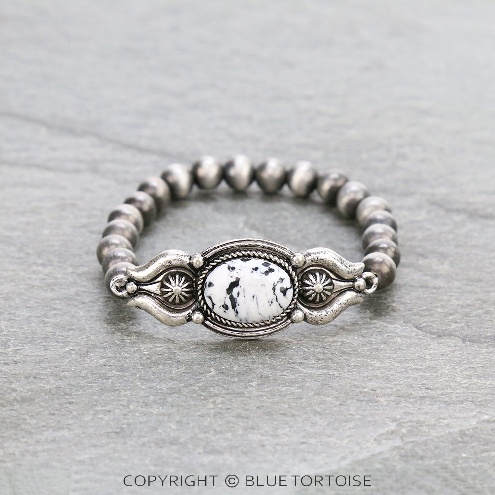 Western Handmade Stone Stretch Bracelet