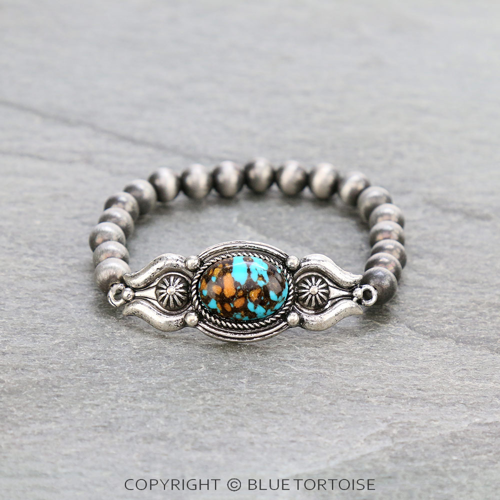 Western Handmade Stone Stretch Bracelet
