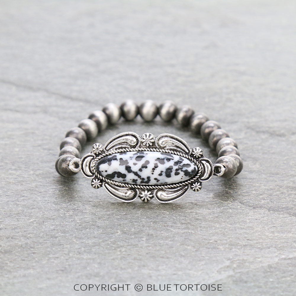 Western Handmade Stone Stretch Bracelet
