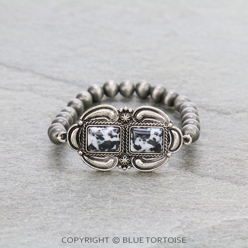 Western Handmade Stone Stretch Bracelet